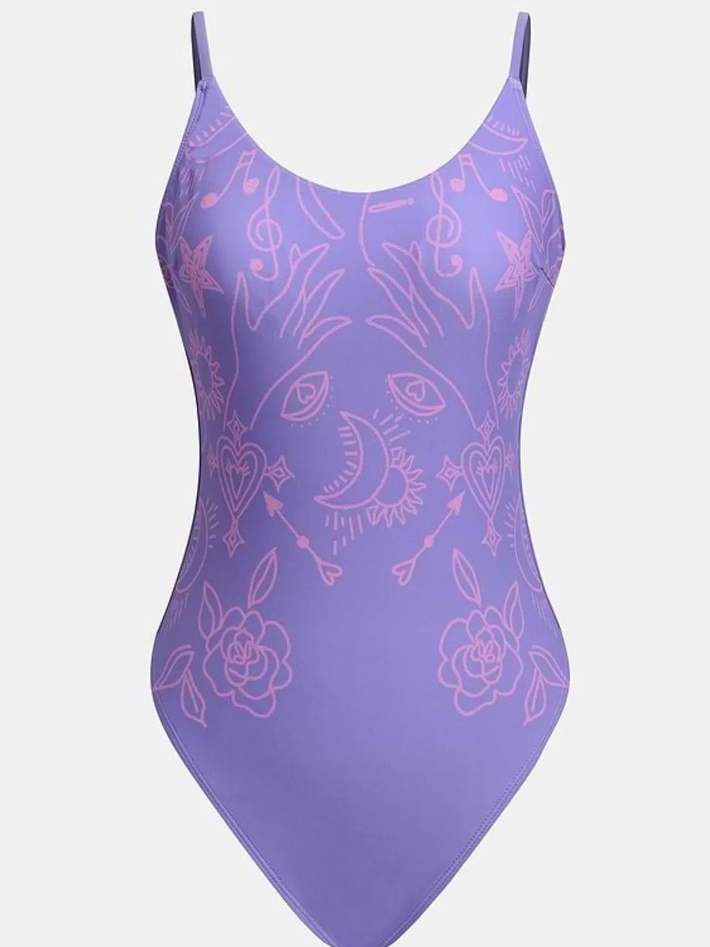 Cupshe Mystic Sun Purple & pink One-Piece Swimsuit Size M NWT - Picture 5 of 12